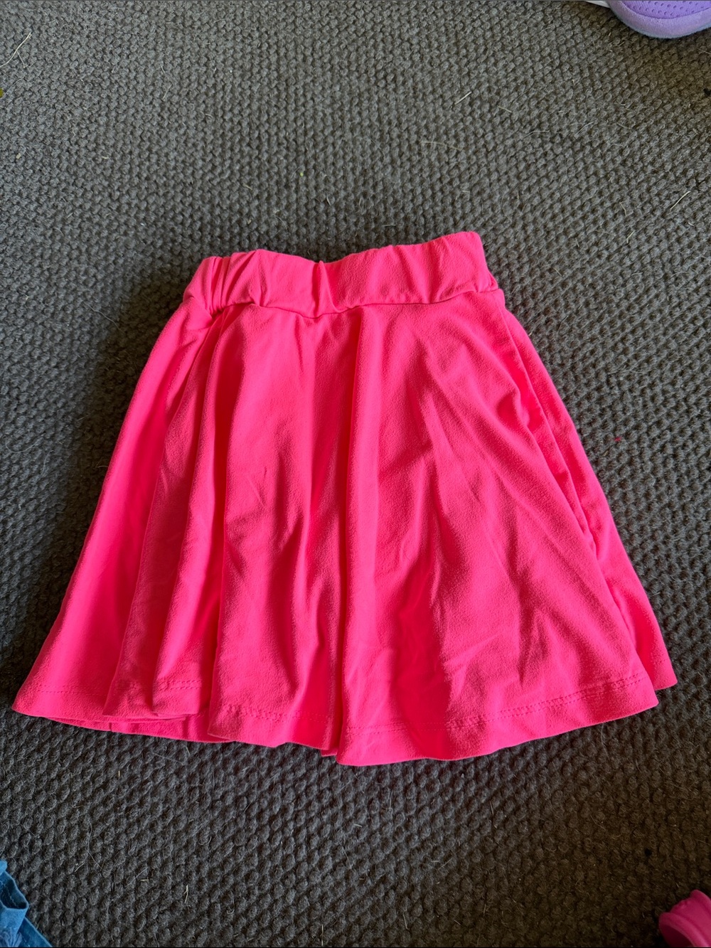 Girls' Hot Pink Flared Skirt with Pull-On Waist